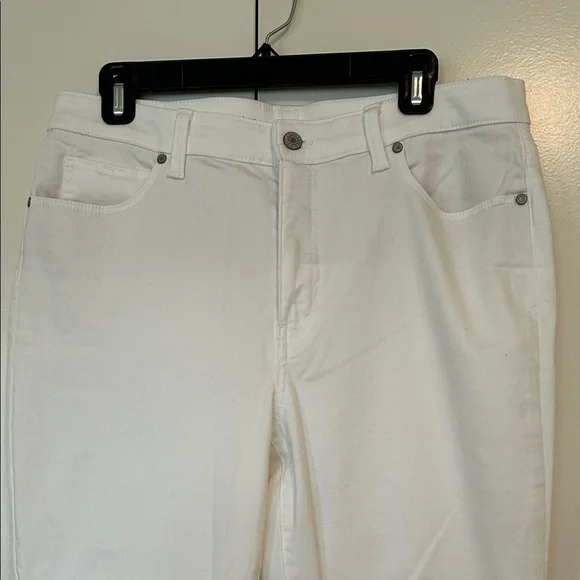 Talbots flawless high waist straight leg Women's White Jeans size 12P - Picture 2 of 7